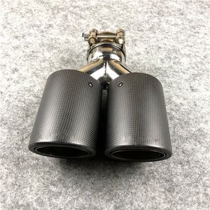 Deux pièces : embouts universels de silencieux d'échappement Akrapovic en fibre de carbone + tuyaux d'échappement automatiques en acier inoxydable.