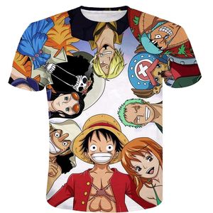 One Piece 3D Gedrukt Mode T-shirt Dames / Mannen Zomer Korte Mouw 2019 Casual Tshirts Populaire Anime Trendy Tee Shirts Douane
