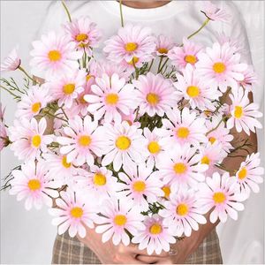 Una pieza, 5 cabezas, simulación de crisantemo holandés, Daisy Cosmos, boda, hogar, fotografía, accesorios de flores artificiales, flores