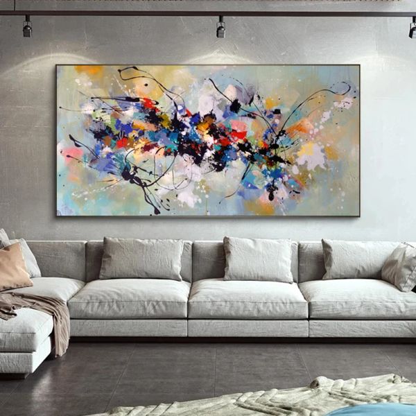 Pintura al óleo abstracta de una pieza sobre estampados de lona Decoración de pared Fotos de arte para sala de estar Decoración moderna del hogar Cuadros