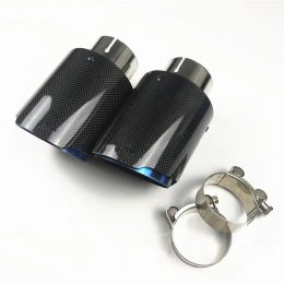 Tubos de escape de fibra de carbono brillante AK de una pieza, tubo de escape de acero inoxidable azul Akrapovic ZZ