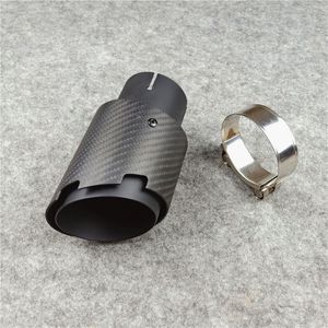 UNA Pieza: Colector de escape Tubos de sistema de escape de carbono negro mate para silenciador universal Accesorios de acero inoxidable para automóvil