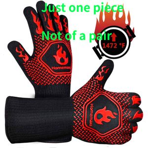 Guantes para barbacoa de una pieza resistentes a altas temperaturas guantes para horno grados ignífugos barbacoa aislamiento térmico microondas