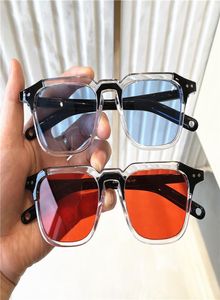 One Piece Candy Color Blue Square Sunglasses pour femmes 2021 Luxury Designer Black Sun Glasses Femme Big Shades Bulk 20pcs Fast Sh4086048