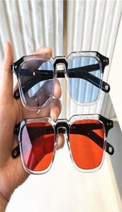 One Piece Candy Couleur Blue Square Sunglasses pour femmes 2021 Luxury Designer Black Sun Glasses Femme Big Shades Bulk 20pcs Fast Sh6970431