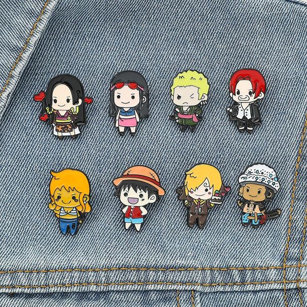 Personnages One Piece Brooch Migne Anime Movies Games Épingles en émail dur collectez le métat de la bande dessin