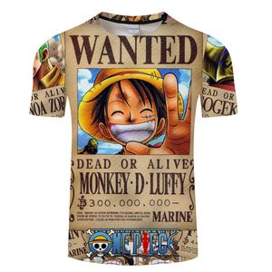 One Piece feu et glace adolescent à sang chaud Luffy Summer Harajuku sport imprimé 3d T-Shirt hommes hauts courts asiatique grande taille