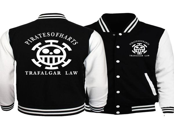 Chaqueta de una pieza para hombre, sombrero de paja de Anime japonés, chaquetas Luffy para hombre, uniforme de béisbol delgado de primavera y otoño 2018, abrigo de ley Trafalgar Homme9688060