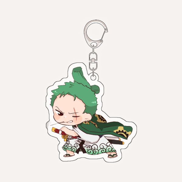 One Piece Keychain Women A acrílico Pendiente Conedero de llave de dibujos animados Monkey D. Luffy Key Suptor Niñas Girls Joya Funny Jewelry Chaveiros