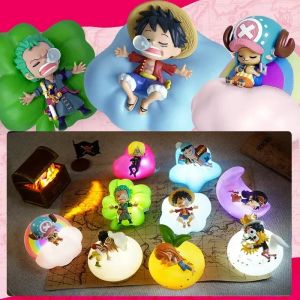 Een stuk led Night Light Blind Box Anime Luffy Zoro Nami Sanji Chopper Figuur Sweet Dream Series Model Ornament Christmas Gifts