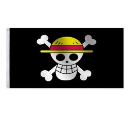 One Piece Luffy039S Straw Hat Flag 3x5 Ft grande ModerateOutdoor Ambos actavilos Sidescanvas y doble costura7749600
