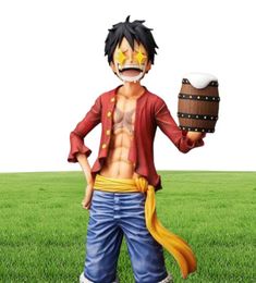 Anime de singe monkeyluffy Figure trois formes d'yeux étoiles Luffy mange de la viande remplaçable en PVC figure de figure de jouet Toy Doll Gift Q1244530