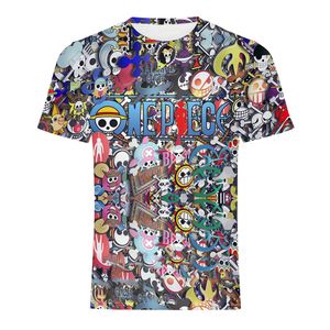 Une pièce nouvel été Harajuku aventure 3D imprimé Cool adolescent Luffy 3d T-Shirt hommes hauts courts asiatique grande taille 5XL