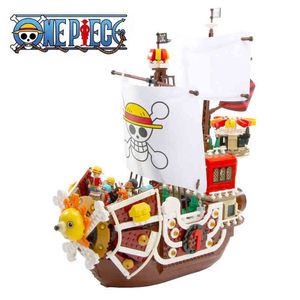 Een Stuk Piratenschip Serie Duizend Sunny Going Merry Model Anime Mini Bouwstenen Bakstenen Zwarte Parel Figuur Kid Speelgoed gift G220524