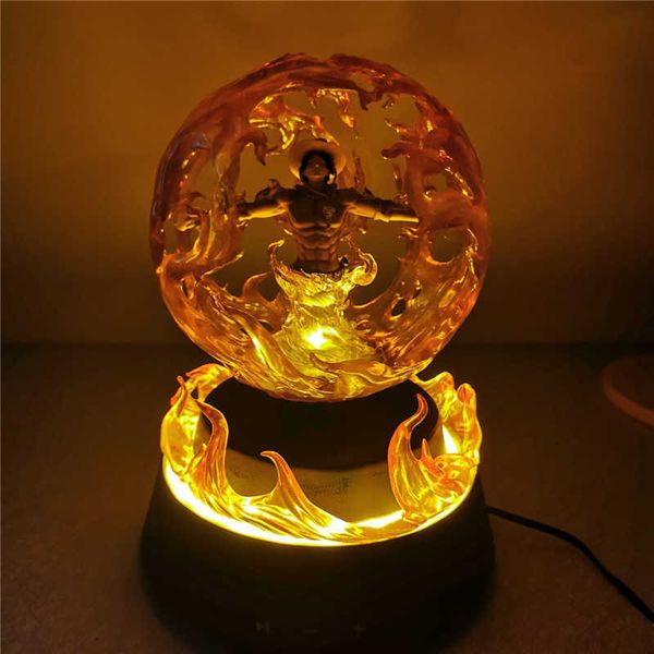 Una pieza Portgas D Ace levitación magnética Bluetooth Audio inducción luz LED GK PVC colección de figuras de acción modelo juguetes regalos