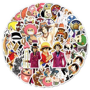 Een stuk stickers voor waterflessen 56 stks anime cartoon luffy sticker voor kinderen tieners volwassenen