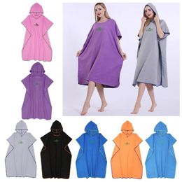 Eendelige pakken Lichtgewicht surfponcho Dames Heren Microfiber Veranderende badjas Zwemmer Cape242Z