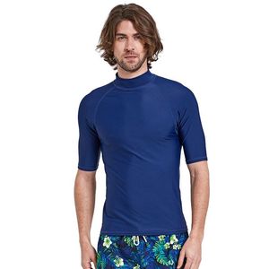 Eendelige pakken Rash Guard met lange mouwen voor heren - UPF 50+ UV-zonbescherming Zwemsurfshirt voor heren Lycra Basic Skin Wetsuit Strakke pasvorm Zwemmen