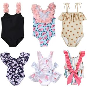Swimsuit One Piece Baby Girls Backless Flower Bikini Bage Holiday Holiday Bathing Bathing Childre
