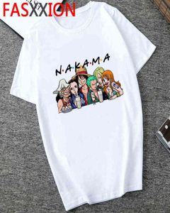 Camiseta de una pieza para hombre, camiseta de dibujos animados Harajuku 2020 de Hip Hop, camiseta de Anime japonés de los años 90, camisetas gráficas divertidas de Luffy Zoro para hombre G2204261671324
