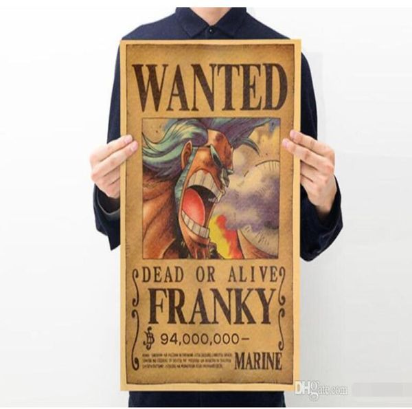 Póster marrón de One Piece Wanted, 1 Juego de 8 piezas, pegatinas de pared de anime Pinup, carteles Luffy Wanted Zoro Franky One Piece, aproximadamente 5035cm6529623