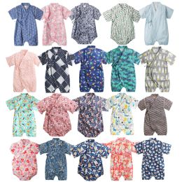 One-pièces 024m Kimono Baby Vêtements Japonais Style Kids Girls Boy Romper Retro Bathrobe Uniform Vêtements Infants Pyjama Costume floral