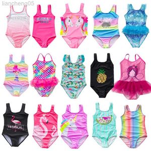 One-Pieces 2-16ans filles maillot de bain une pièce maillot de bain 2021 mode arc-en-ciel sirène maillots de bain pour enfants été maillots de bain W0310