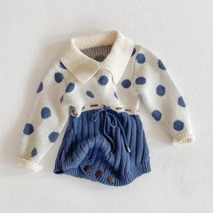 One-Pieces 2020 03y Baby Automn Vêtements Baby-Brous NOUVELLES BOSTYSTUS TRITES DOT PRINT LONNE SPLICE DE LONGES