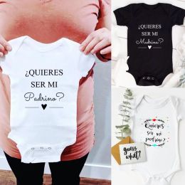 One-Pieces 2022 à venir bientôt nouveau-né les birés sert mi padrino vêtements de bébé mode beaux annonce cadeau sommier pour bébé baby garçons filles corps