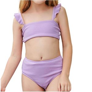 One Pieces 8-14 ans enfants filles motif de vacances maillot de bain deux pièces ensemble de bikini adolescent maillot de bain pour fille Bosysuit enfants maillot de bain adolescent