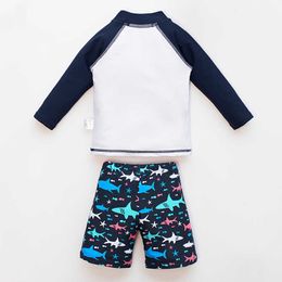 One-Pièces Anti-UV Maillots De Bain Pour Enfants 3pcs Maillot De Bain Garçons Dessin Animé Imprimer Enfants Chapeau De Natation À Manches Courtes Pantalon Maillot De Bain Maillot De Bain Vêtements De Plage