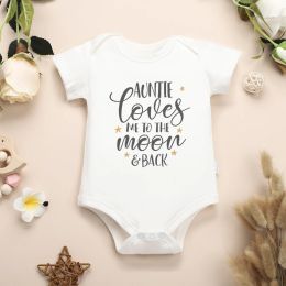 One-pièces tante m'aime sur la lune en arrière mignon nouveau-né bébé fille coton bébé grenouel grenail