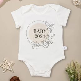 Één-stuks baby 2024 jongens meisje onesies zwangerschap aankondiging cadeau pasgeboren kleding esthetiek schattige baby romper katoen zacht ropa de bebe