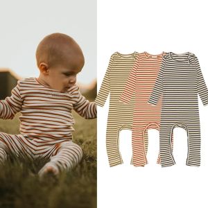 One-pièce bébé garçon robet rayé bébé fille garçon pyjamas baby vêtements de bébé tricoté