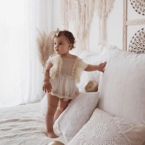 One-pièces Baby Girls broderie Butterfly Wings Rober Robe NOUVEAU CORDE NOUVELLE BORDY