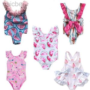 Maillots de bain une pièce pour bébés filles, ensemble de Bikini d'été, Protection solaire, enfants mignons à fleurs, apprendre les maillots de bain, maillot de bain une pièce Sunbeach 24327