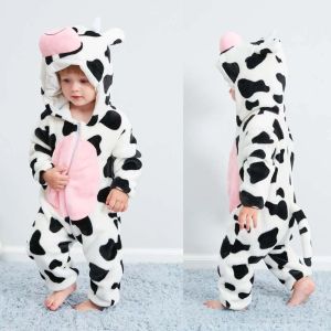 One-pièces bébé meisje kleding halloween kostuum voor enfants bébé koe stitch kigurumi eenhoorn combinaison pyjama bébé bourse kerst.