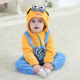 One-pièces bébé Minions Kigurumis Vêtements de nouveau-nés Rompers Garçons Gerbe Anise pour tout-petit Pyjama hiver