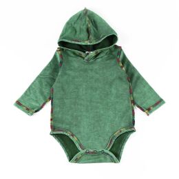 One-pièces bébé Rompers Denim Green Stonewash Hotted Baby Girl and Boy Raiper Kids Vêtements bébé combinaison Couture colorée à l'extérieur de 6m18m