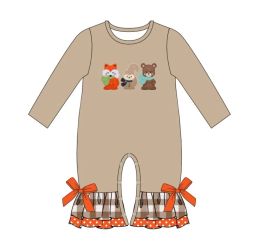 One-pièces Bebes Baby Girl Vêtements Toddler Rober Squirrel Embroderie Infant Long Manches à manches longues beaux enfants