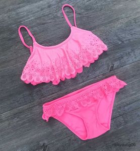 Één-stuks biquini meisje zwempak twee stukken zwempakken meisjes kinderen gesplitste holbala bikini sets kinderen badmode kinderen badkleding