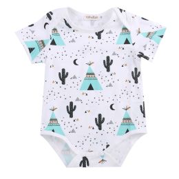 One-Pieces Citgeett Coton Coton NOUVELLE-NOURNE BÉBÉS Vêtements d'été et ananas à manches courtes Smperon du stylo tenues