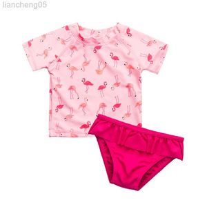 Une pièce avant deux pièces maillot de bain enfants fille vêtements de plage pour enfant en bas âge maillots de bain bébé vêtements de plage enfants Protection solaire Sunsuit W0310