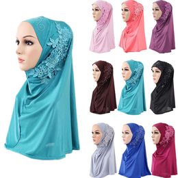 Eén stukjes bloemen strass amira hijab moslim hoofd wrap sjaal sjaal islamitische vrouwen Ramadan hoofddeksels jilbab Dubai party tulband