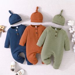 One-Pieces Gift Hat Set Baby Unisexe Boy Girl Newborn Grenys Romper 324 mois