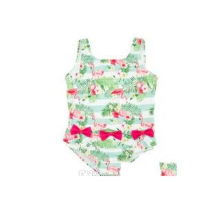 One-Pièces Girl Summer Flamingo Maillot de bain One Piece Bébé Polyester Maillots de bain Enfants Vêtements de bain Vêtements Am 005 Drop Livraison Maternité Dh7Dq