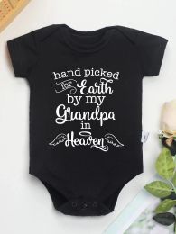 One-pièces grand-père cueilli à la main bébé mignon neuf-né des vêtements de fille esthétique imprimé noir maison décontractée en bas de coton coton doux doux