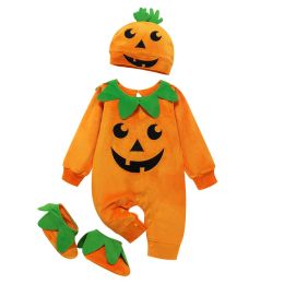 One-Pieces Halloween Baby's Rompers Festival Baby Pumpkin Grimace Kostuums Autumn Winter Pasgeborenen Jumpsuits For Kids Girls Clothing