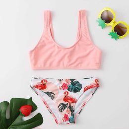 One-Pièces Hotsale Bébé Enfants Filles Bikinis Gilet Forme Imprimer Enfant bosses Enfant Maillot De Bain Maillots De Bain Bébé Biquini Infantil Maillot de bain