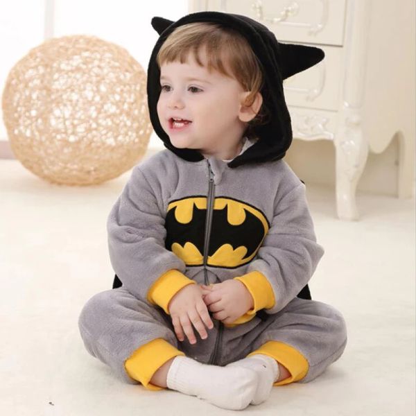 One-Pieces Jybienbb Hot Sale Babe Babe Anime Grey Hero Pyjamas Baby Girl Cotton Cotton Flannel Rompers Cabille Carton Anifte